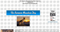 Desktop Screenshot of burmesemountaindog.info