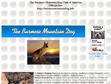 Tablet Screenshot of burmesemountaindog.info